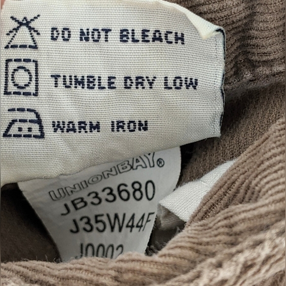 VTG Union Bay Womens Juniors Corduroy Cargo Pants Sz 17 Brown Drawstring Cuffs - Picture 12 of 12